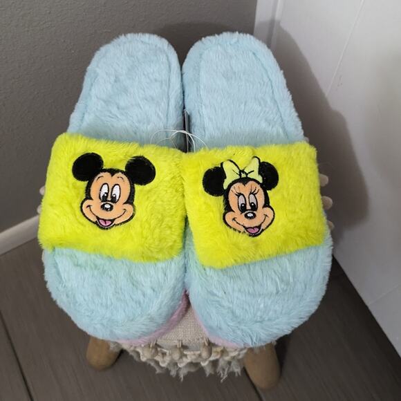 Disney Mickey & Minnie Slippers Slides - Picture 1 of 3